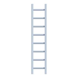Tall metal ladder standing upright, useful tool for reaching high places